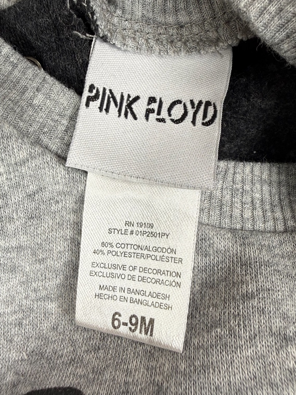 PINK FLOYD The Dark Side Of The Moon Tour 1973 Sweatshirt Graphic Pullover 6-9M - Picture 3 of 8